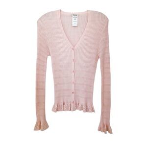 Chloe  pink ribbed cardigan